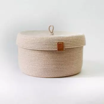 OLALA HOME Круглая корзина с крышкой