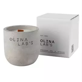OLINALAB'S Свеча в бетонном стакане Yoga time без аромата 200.0