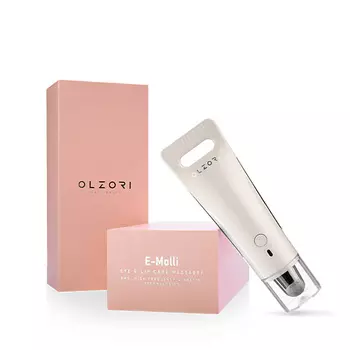 OLZORI Электрический массажер для глаз, губ и лица E-Molli с токами EMS, нагревом и вибрациями