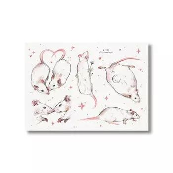 ОПРОКИНУТЫЙ ЛЕС Стикеры 'крысята'