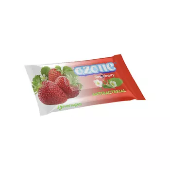 OZONE Влажные Салфетки с ароматом клубники Антибактериальные 15.0