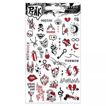 P.INK Наклейки-тату переводны Минимализм Красный