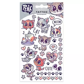 P.INK Наклейки-тату переводные 110*200 Милые котики