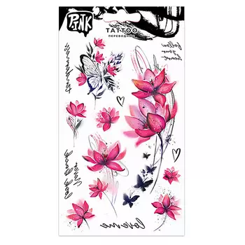 P.INK Наклейки-тату переводные 110*200 Лотосы