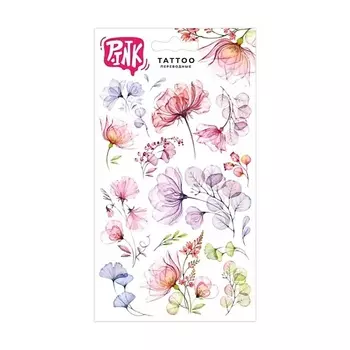 P.INK Наклейки-тату переводные Акварельные цветы