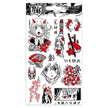 P.INK Наклейки-тату переводные Аниме Красные