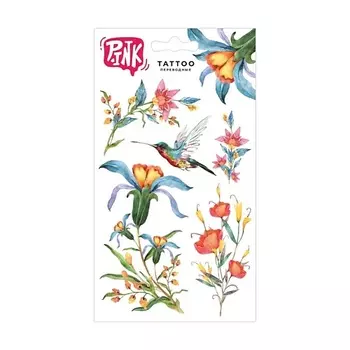 P.INK Наклейки-тату переводные Цветы и колибри