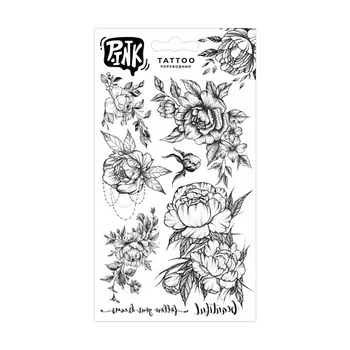 P.INK Наклейки-тату переводные Пионы