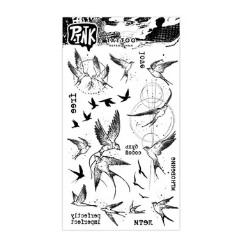 P.INK Наклейки-тату переводные Птицы Black