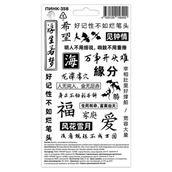 P.INK Перманентные тату Восточные надписи Иероглифы Драконы