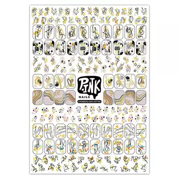 P.INK Слайдеры для ногтей Абстракция золото фольга