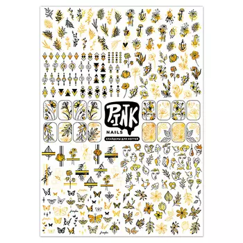 P.INK Слайдеры для ногтей Геометрия золото фольга