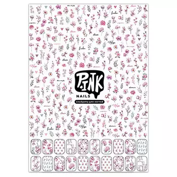 P.INK Слайдеры для ногтей Розовые цветы