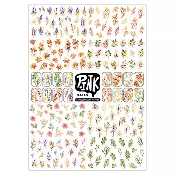 P.INK Слайдеры для ногтей Золотые цветы фольга