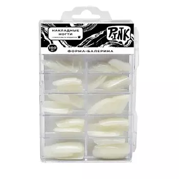 P.INK Типсы для наращивания ногтей , форма Балерина 1
