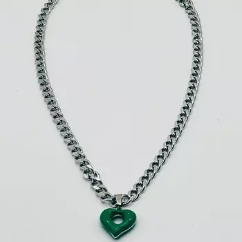 PABUR Колье HEART (green)