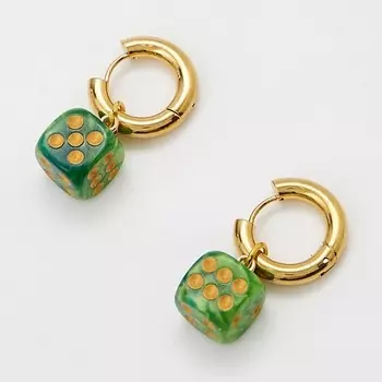 PABUR Серьги CUBE BLUE