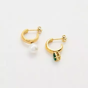 PABUR Серьги GREEN PEARL