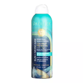 PACIFICA Солнцезащитный крем с пробиотиком SPF30 Mineral Sunscreen Spray SPF 30 - Coconut Probiotic