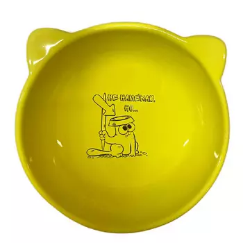 PAFIO Миска для кошек керамическая " Не намекаю, но..."круглая