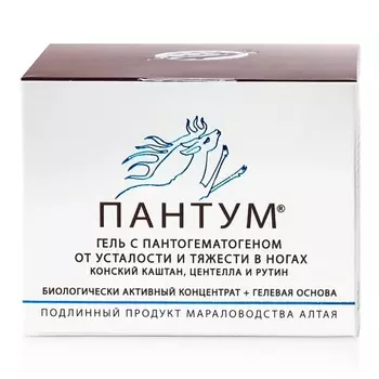ПАНТОПРОЕКТ ПАНТУМ, Гель с пантогематогеном От усталости и тяжести в ногах 81.0