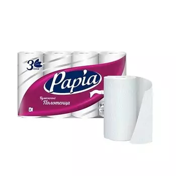 PAPIA Бумажные полотенца в рулоне 3 слоя