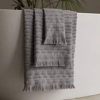 PASIONARIA Полотенце махровое "Вэйв" Серый 50х90 см