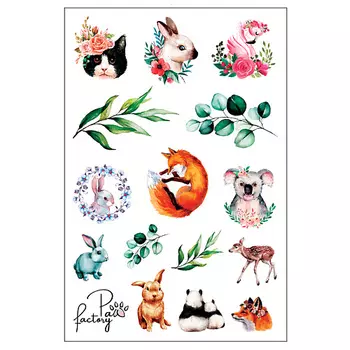 PAW FACTORY Временные переводные татуировки для тела