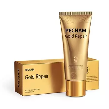PECHAM Зубная паста отбеливающая Gold Repair PC-502, от налета и кариеса, восстанавливающая