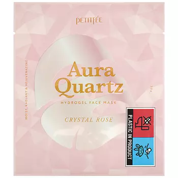 PETITFEE Маска гидрогелевая для лица с жемчужной пудрой Aura Quartz Hydrogel Face Mask