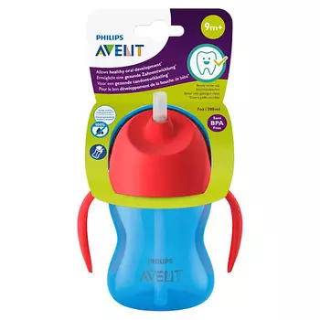 PHILIPS Чашка-поильник с трубочкой, с 9 месяцев