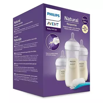 PHILIPS Детский набор: Бутылочки Natural Response + Щетка для бутылочек