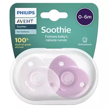 PHILIPS Пустышка силиконовая Soothie, 0-6 месяцев
