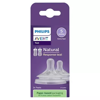 PHILIPS Силиконовая соска Natural Response, скорость потока 5