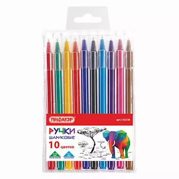 ПИФАГОР Ручки шариковые Веселые зверята 10.0