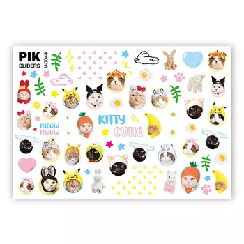 PIK Слайдеры для ногтей P-048 Котики