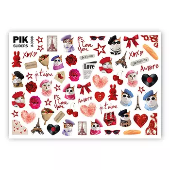 PIK Слайдеры для ногтей P-098 Котики
