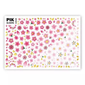 PIK Слайдеры для ногтей P-116 Цветы Фольга