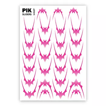 PIK Слайдеры для ногтей P-127 Розовый френч летучие мыши
