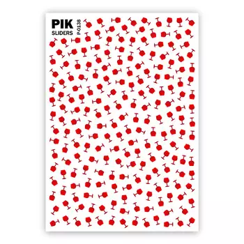 PIK Слайдеры для ногтей P-138 Бокалы вина Фольга