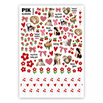 PIK Слайдеры для ногтей P-140 Котики