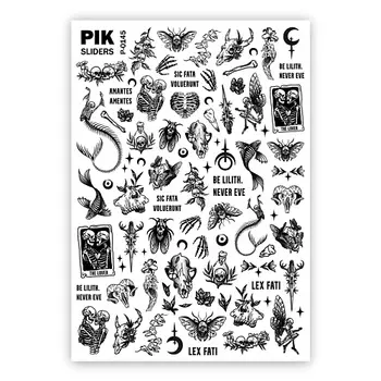 PIK Слайдеры для ногтей P-145 Готика Тату