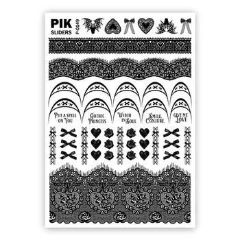 PIK Слайдеры для ногтей P-149 Кружево Готика