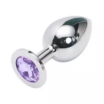 ПИКАНТНЫЕ ШТУЧКИ Большая серебристая анальная пробка с кристаллом 9 см