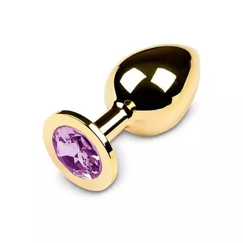 ПИКАНТНЫЕ ШТУЧКИ Большая тяжелая золотистая анальная пробка 9х3.5 см