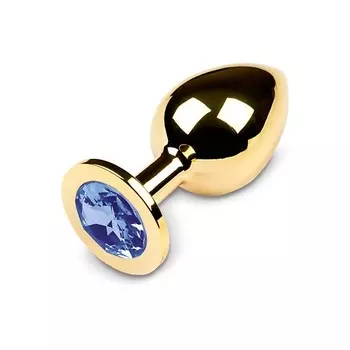 ПИКАНТНЫЕ ШТУЧКИ Большая тяжелая золотистая анальная пробка 9х3.5 см