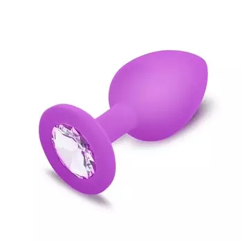 ПИКАНТНЫЕ ШТУЧКИ Маленькая анальная пробка из силикона с кристаллом 3х7.5 см