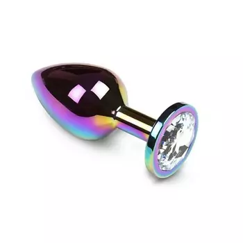 ПИКАНТНЫЕ ШТУЧКИ Металлическая анальная пробка с кристаллом 7х3см