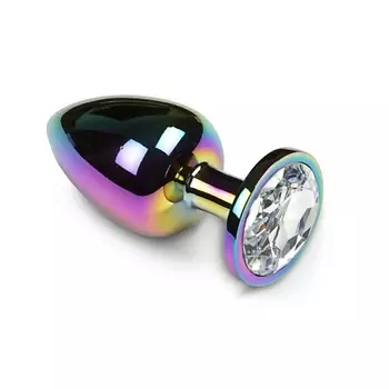 ПИКАНТНЫЕ ШТУЧКИ Металлическая анальная пробка с кристаллом 8х3.5см
