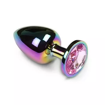 ПИКАНТНЫЕ ШТУЧКИ Металлическая анальная пробка с кристаллом 8х3.5см